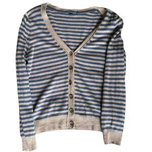 Boden Navy/Beige Striped Cardigan- Size 10